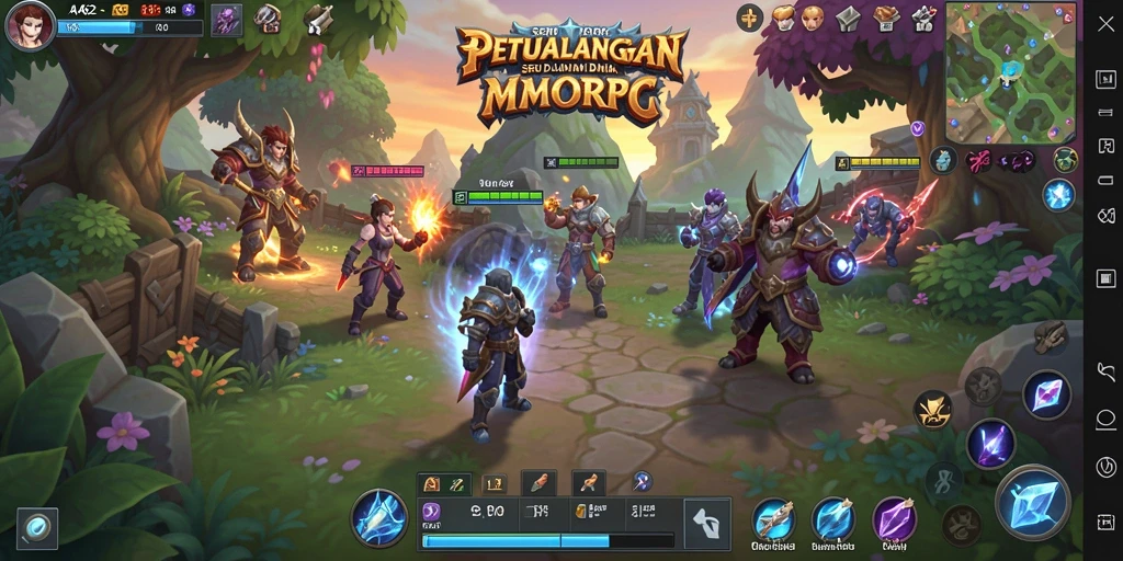 Tampilan gameplay seru di dunia MMORPG AA62.