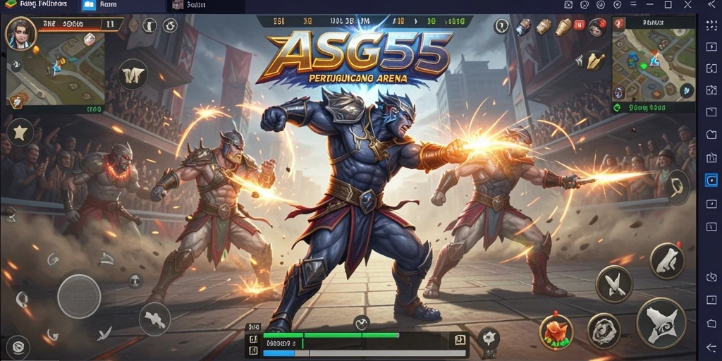 Tampilan gameplay ASG55 dengan pertarungan yang seru.