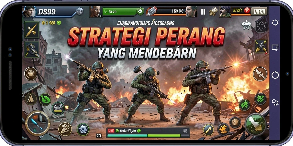 Tampilan gameplay DS99 yang penuh aksi dan strategi.