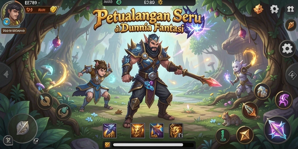 Tampilan seru dari gameplay EE789 dalam dunia petualangan fantastis.