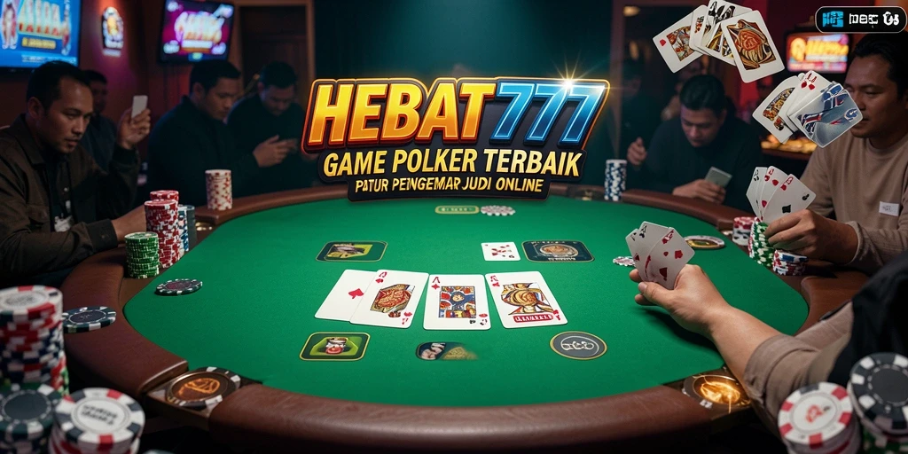 Tampilan gameplay Poker yang seru di HEBAT777.