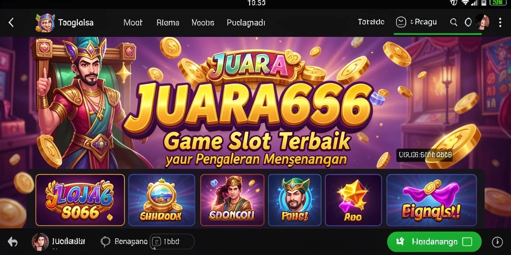 Tangkapan layar JUARA666 menampilkan gameplay Slot yang seru dan interaktif.