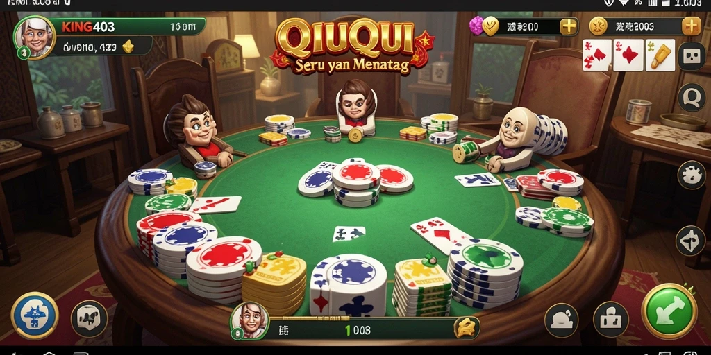 Screenshot KING403 menampilkan gameplay seru permainan QiuQiu.