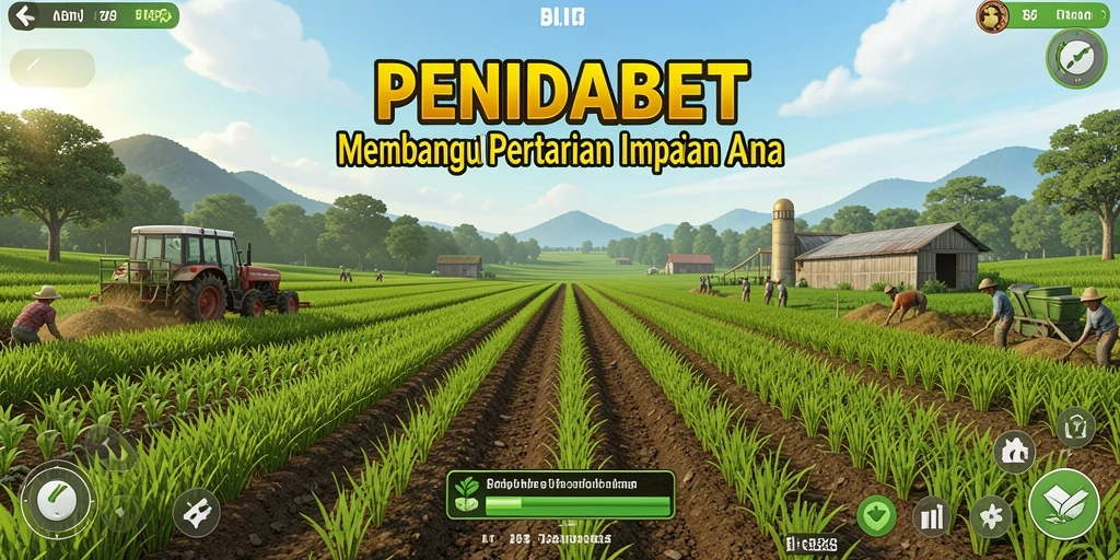 Tampilan screenshot utama PENIDABET menampilkan suasana pertanian yang hidup dan interaktif.
