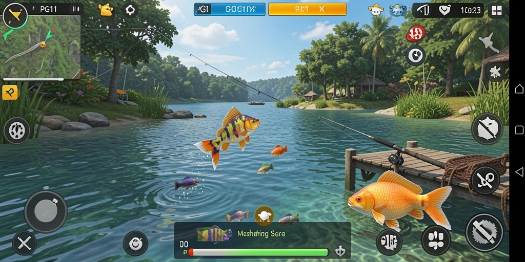 Screenshot PG11 menampilkan gameplay memancing yang seru dan mengasyikkan.