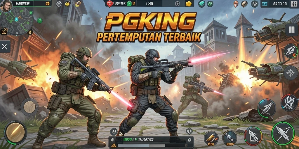 Tampilan gameplay menarik dari PGKING dalam pertempuran taktis.