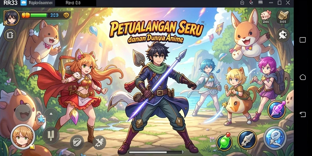 Tampilan gameplay menarik dalam <strong>RR33</strong> yang menampilkan aksi seru dan karakter Anime.