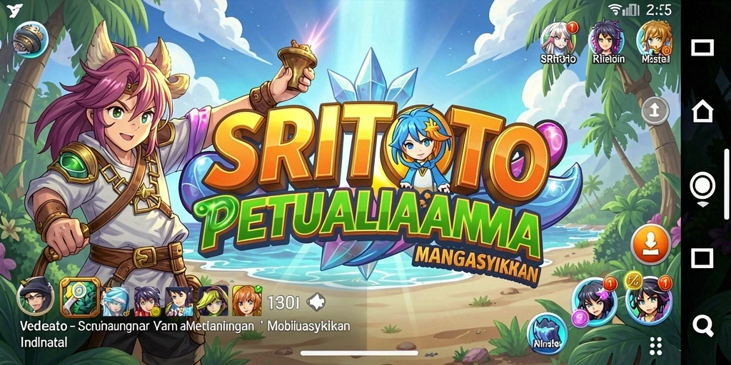 Tampilan gameplay SRITOTO dengan karakter anime yang menakjubkan.