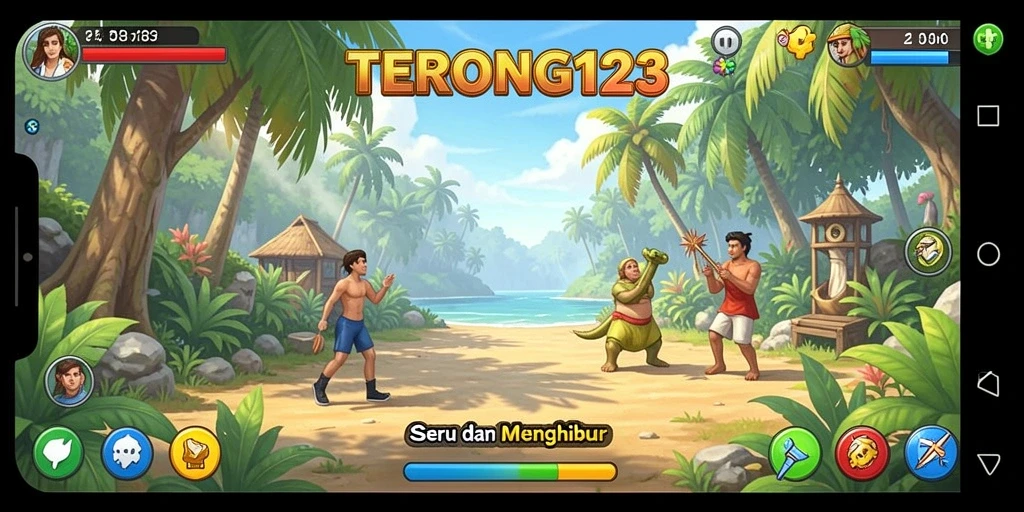 Tangkapan layar utama TERONG123 menampilkan aksi gameplay yang ceria.