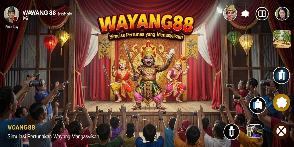 Tampilan gameplay WAYANG88 dengan karakter wayang yang hidup.