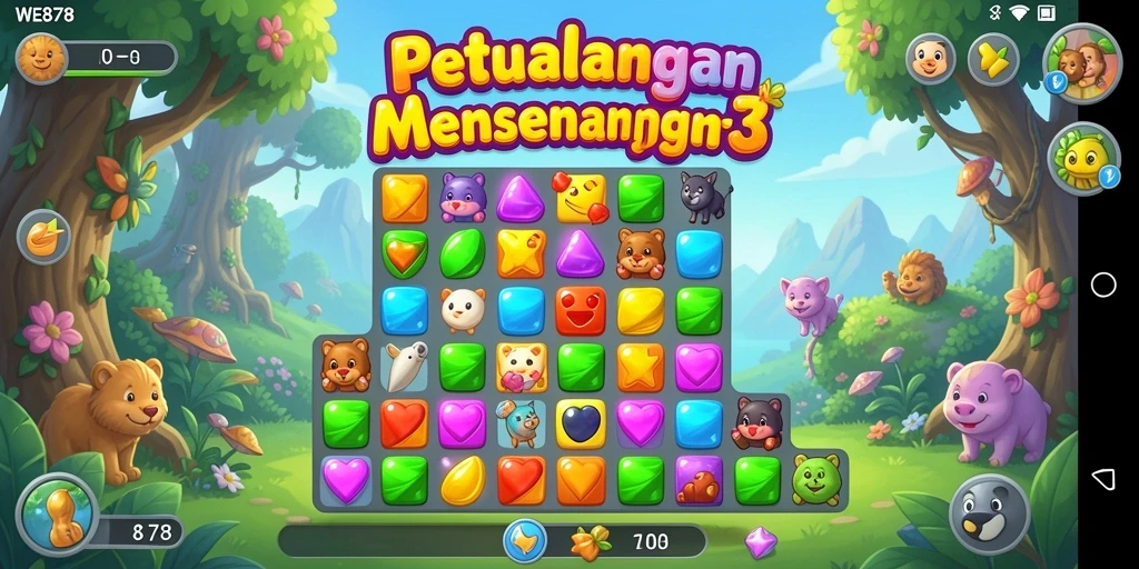 Gameplay WE878 dengan berbagai kombinasi warna-warni dan efek menakjubkan.