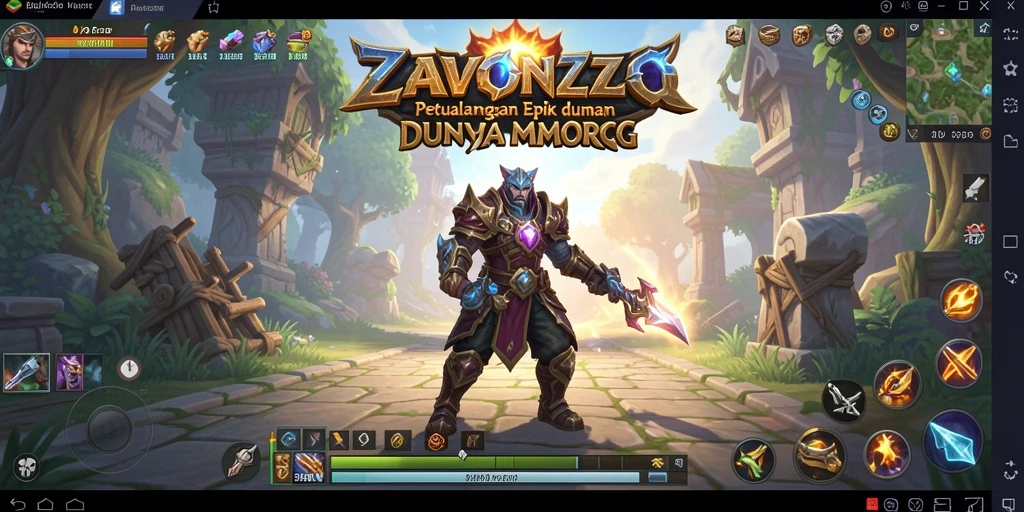 Tampilan gameplay ZAVONZO yang mengesankan dalam dunia MMORPG.